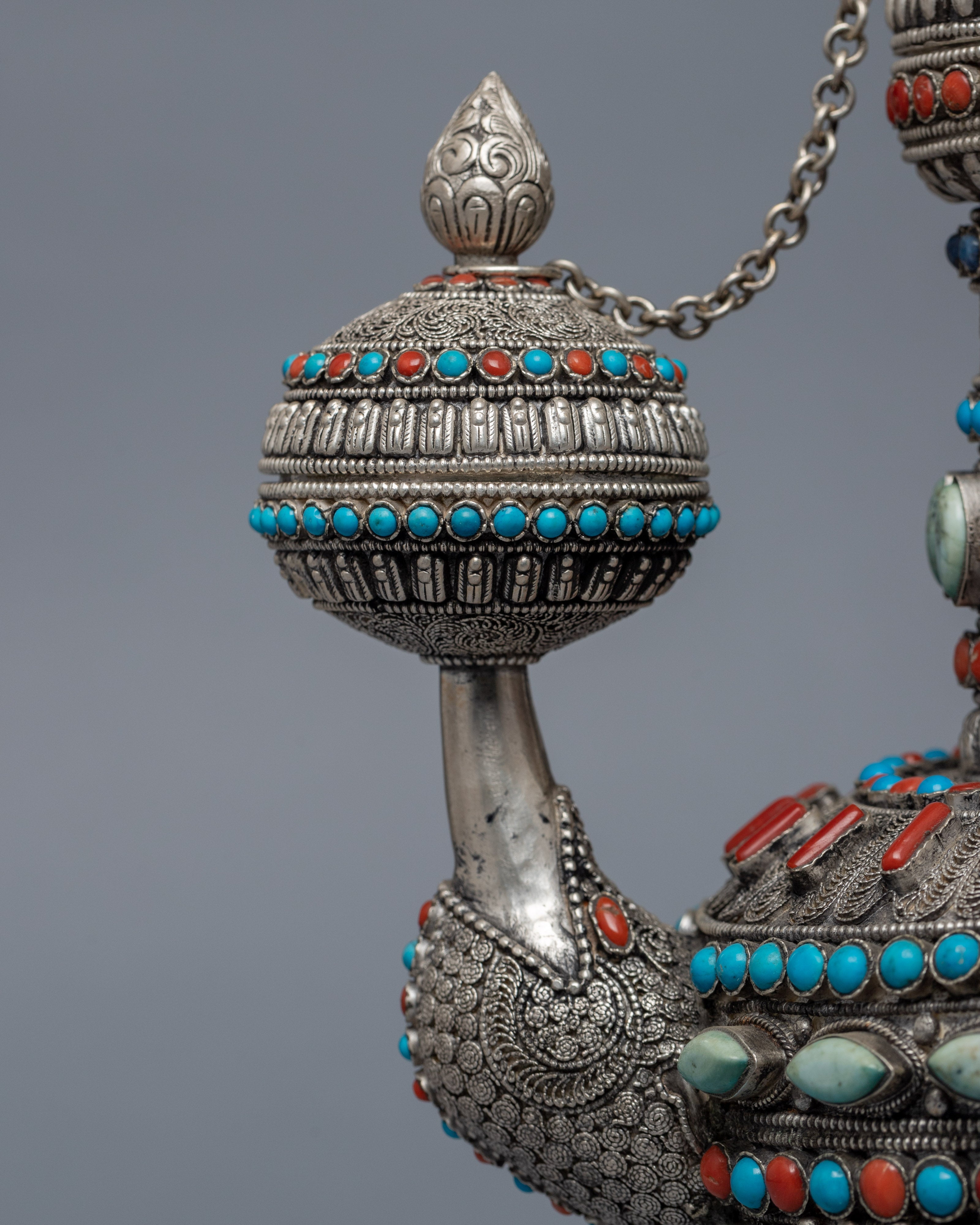 Big Tea Pot | Gemstones Embedded Buddhist Pot | Religious Home Decor
