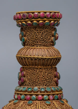 Decorative Flower Vase Set | 24K Gold Plated Vase