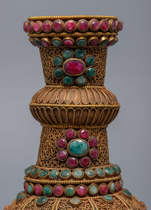Decorative Flower Vase Set | 24K Gold Plated Vase