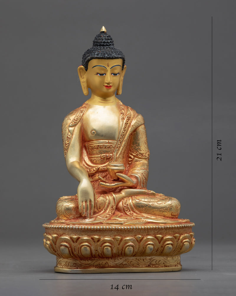 Seated Buddha Shakyamuni Statue | Gold-Gilded Buddhist Himalayan Art