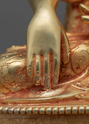 Seated Buddha Shakyamuni Statue | Gold-Gilded Buddhist Himalayan Art