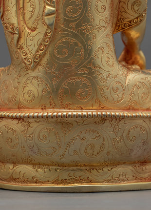 Seated Buddha Shakyamuni Statue | Gold-Gilded Buddhist Himalayan Art