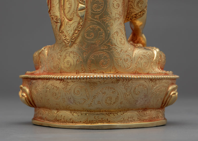 Seated Buddha Shakyamuni Statue | Gold-Gilded Buddhist Himalayan Art