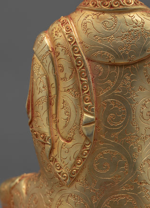 Seated Buddha Shakyamuni Statue | Gold-Gilded Buddhist Himalayan Art