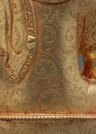 Seated Buddha Shakyamuni Statue | Gold-Gilded Buddhist Himalayan Art