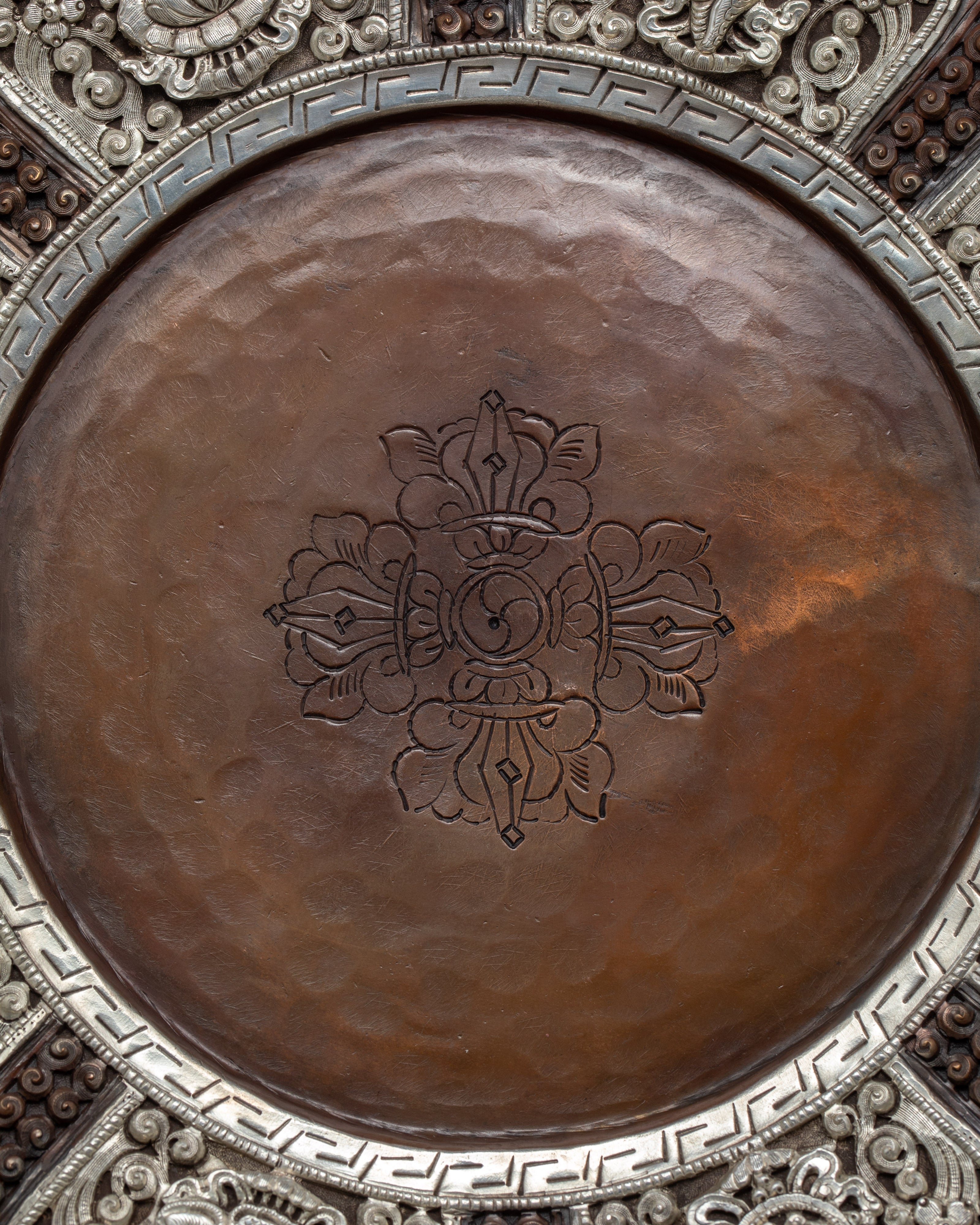 Copper Mandala Set | Silver Plated | Tibetan Treasures