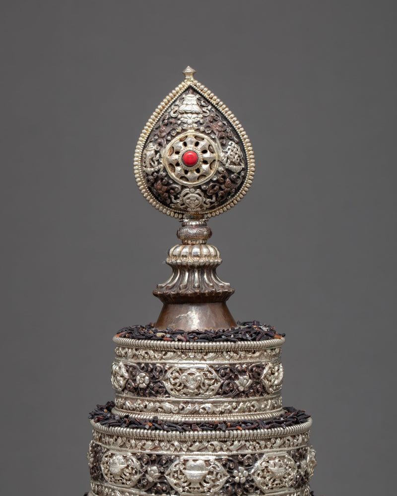 Copper Mandala Set | Silver Plated | Tibetan Treasures