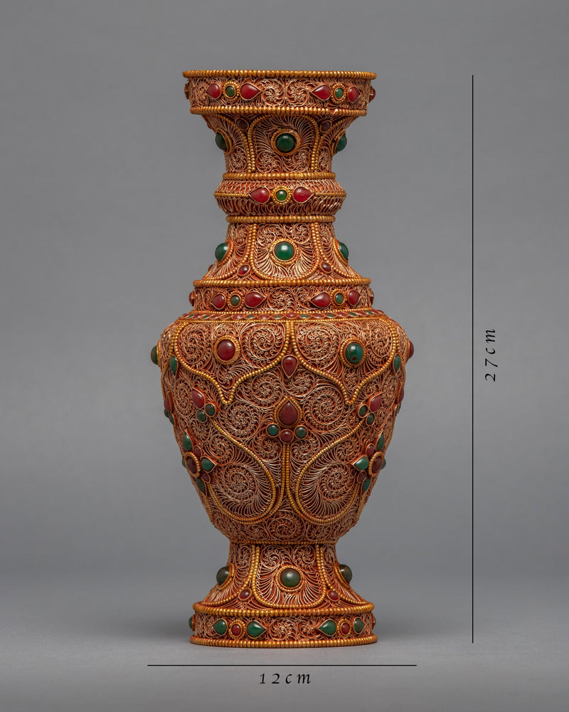 Buddhist Flower Vase | 24k Gold Plating Vase
