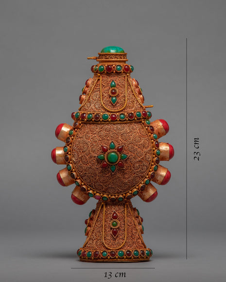 Tibetan Snuff Bottle | 24K Gold Plating Bottle