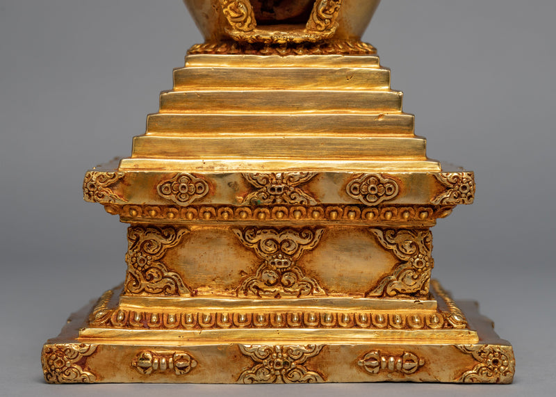 Tibetan Buddhist Stupa | 24K Gold Plated