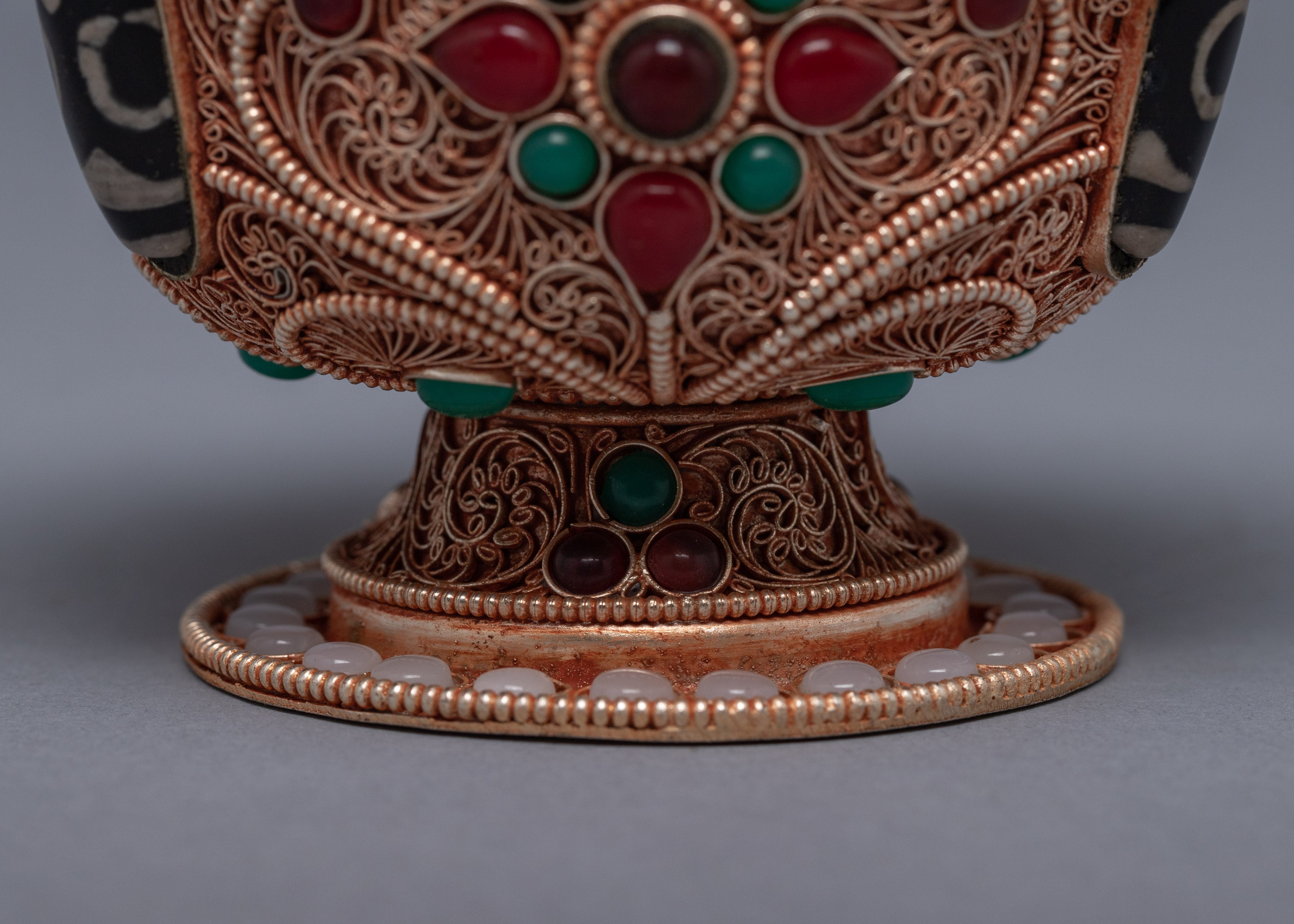 Buddhist Offering Bowls | Gold Plated Bowl With Gemstones Embed