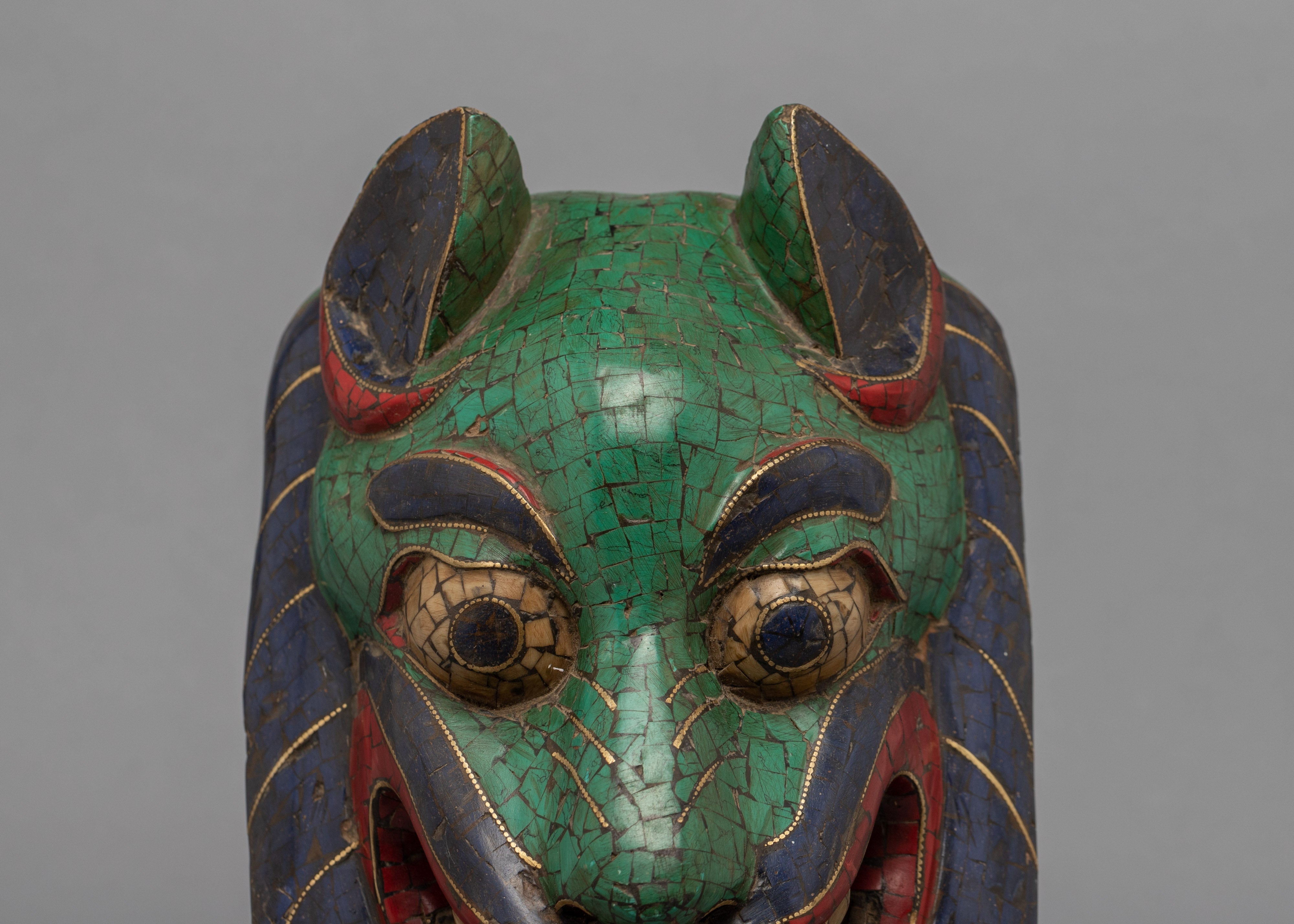 Tibetan Mask | Gemstones Embedded