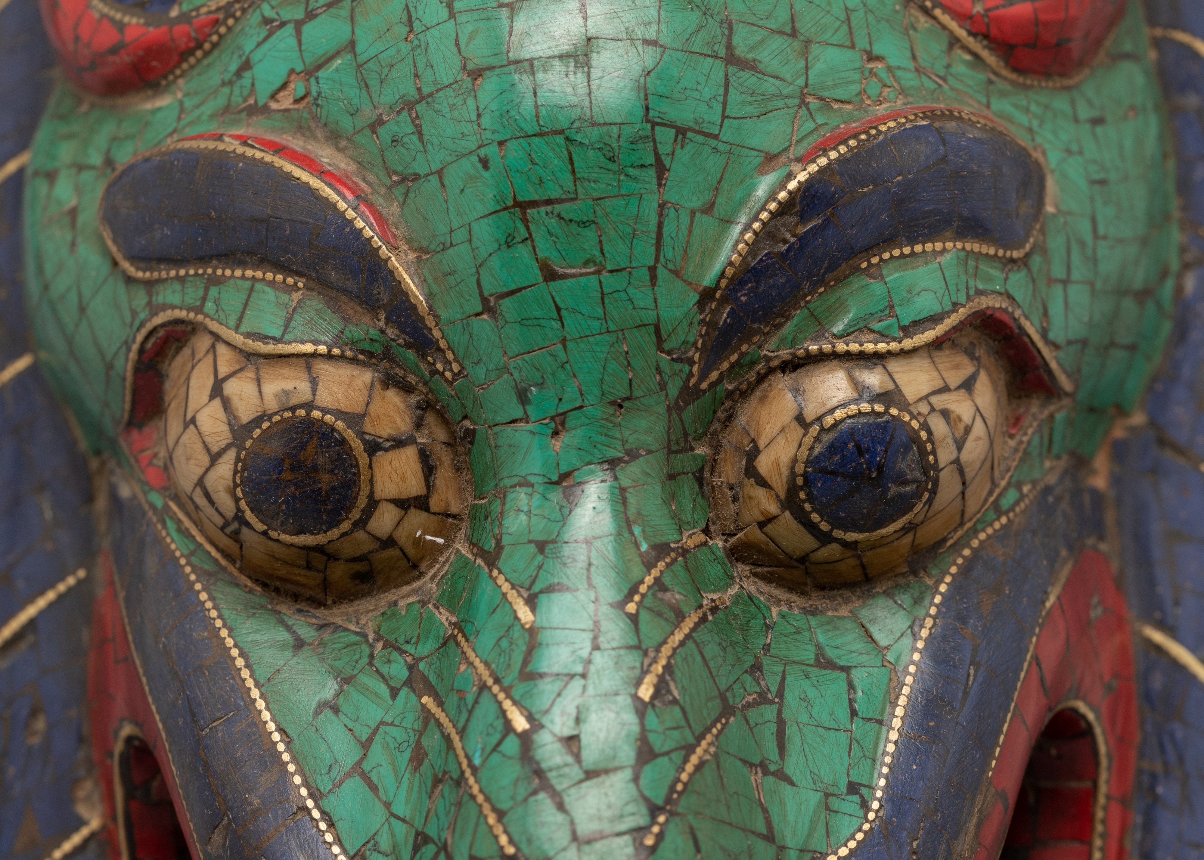 Tibetan Mask | Gemstones Embedded