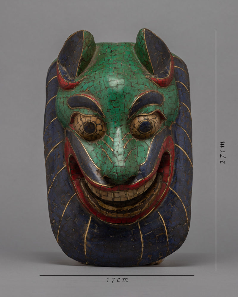 Tibetan Mask | Gemstones Embedded
