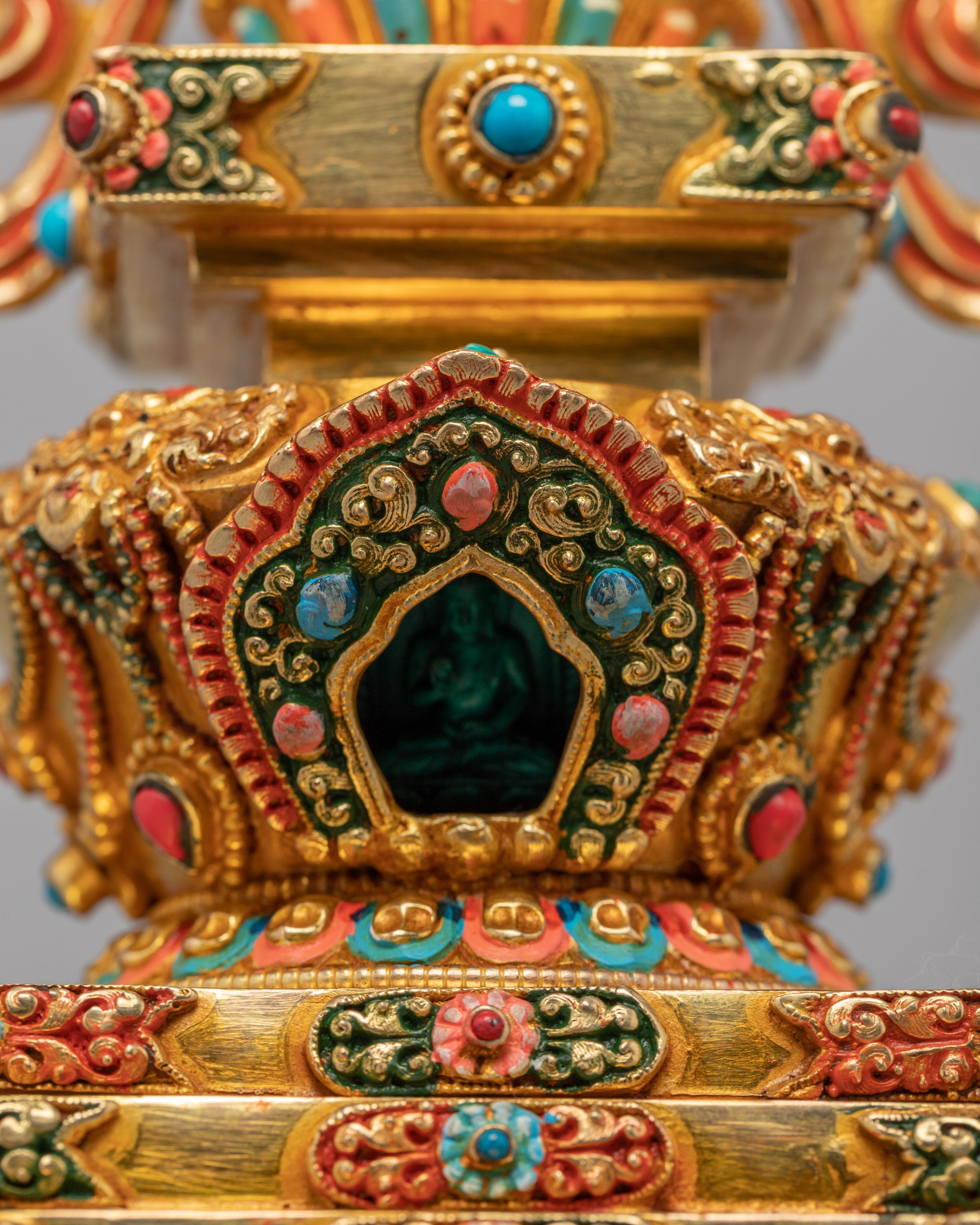 Gold Plated Stupa | Buddhist Home Decor