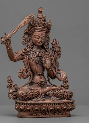 Handmade Manjushri Statue | Copper Statue