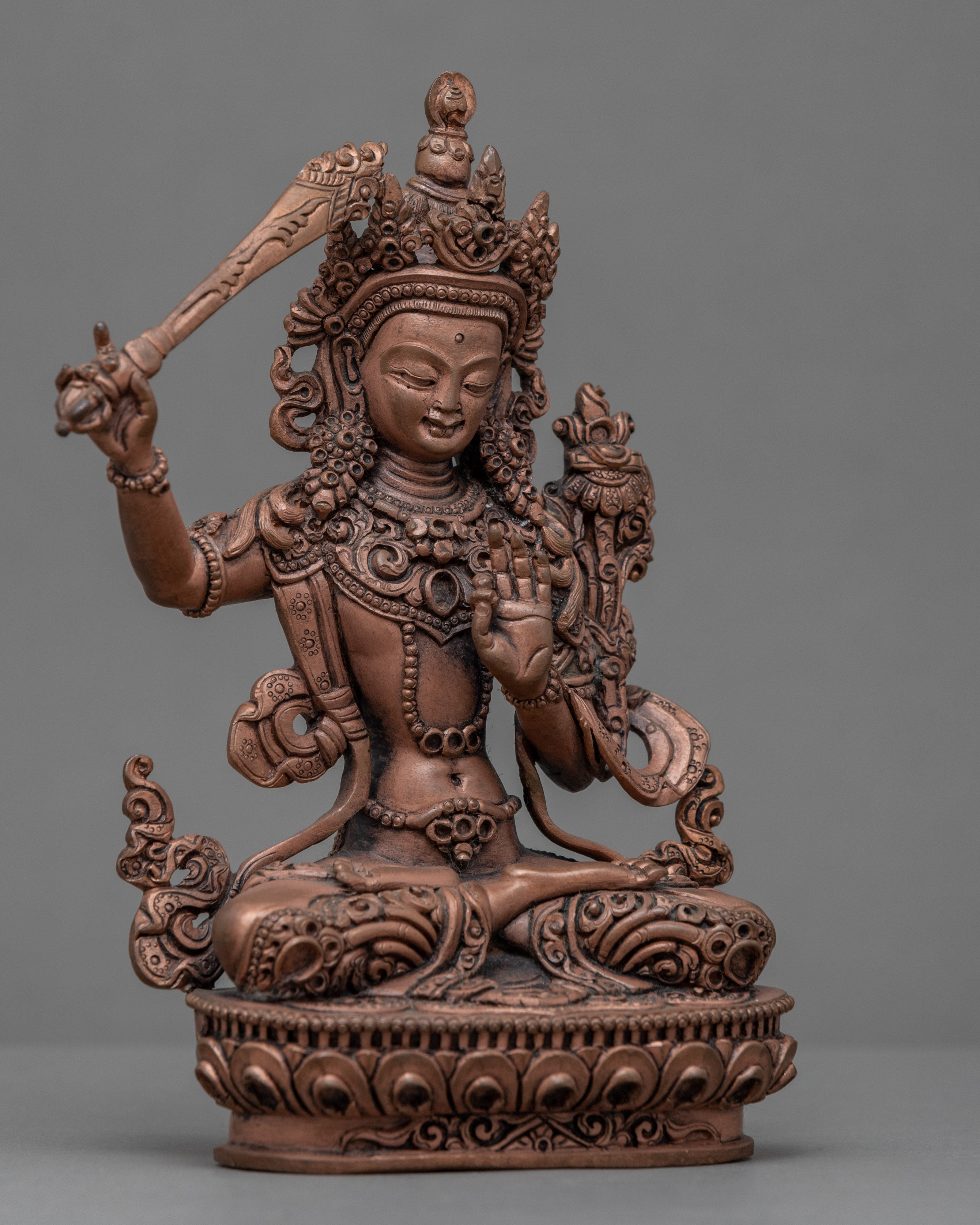 Handmade Manjushri Statue | Copper Statue