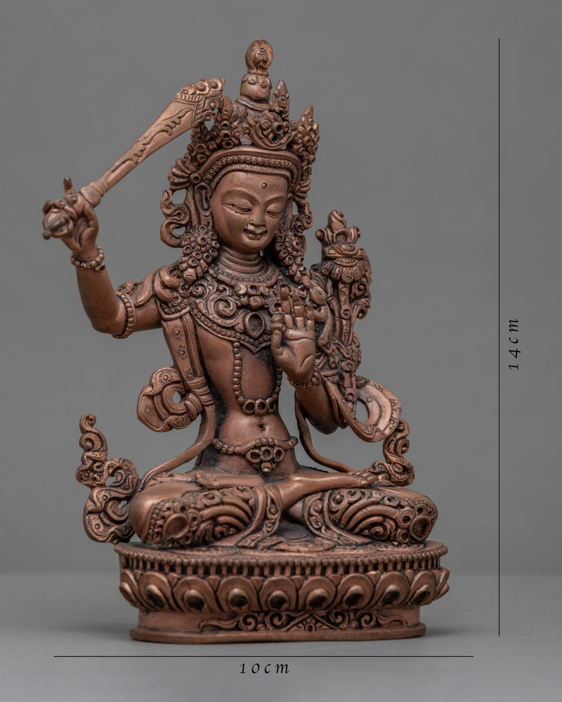 Handmade Manjushri Statue | Copper Statue