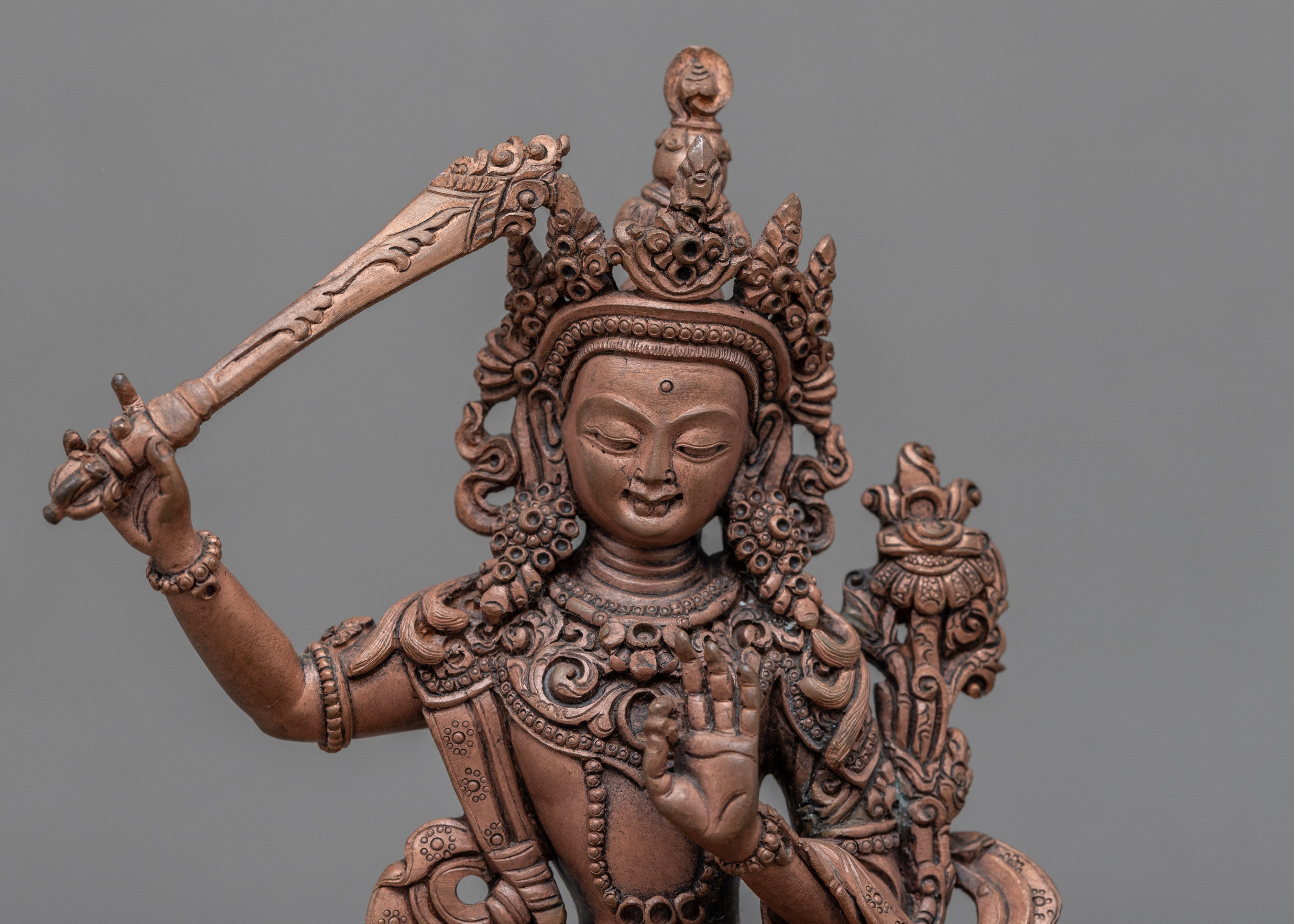 Handmade Manjushri Statue | Copper Statue