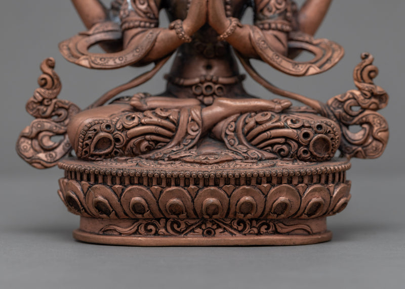Buddha Avalokiteshvara Statue | Traditional Carved Buddhist Art