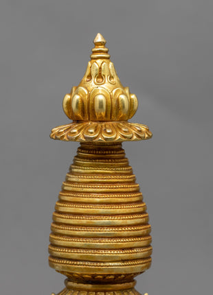 24K Gold Plated Stupa | Kadampa Style Stupa