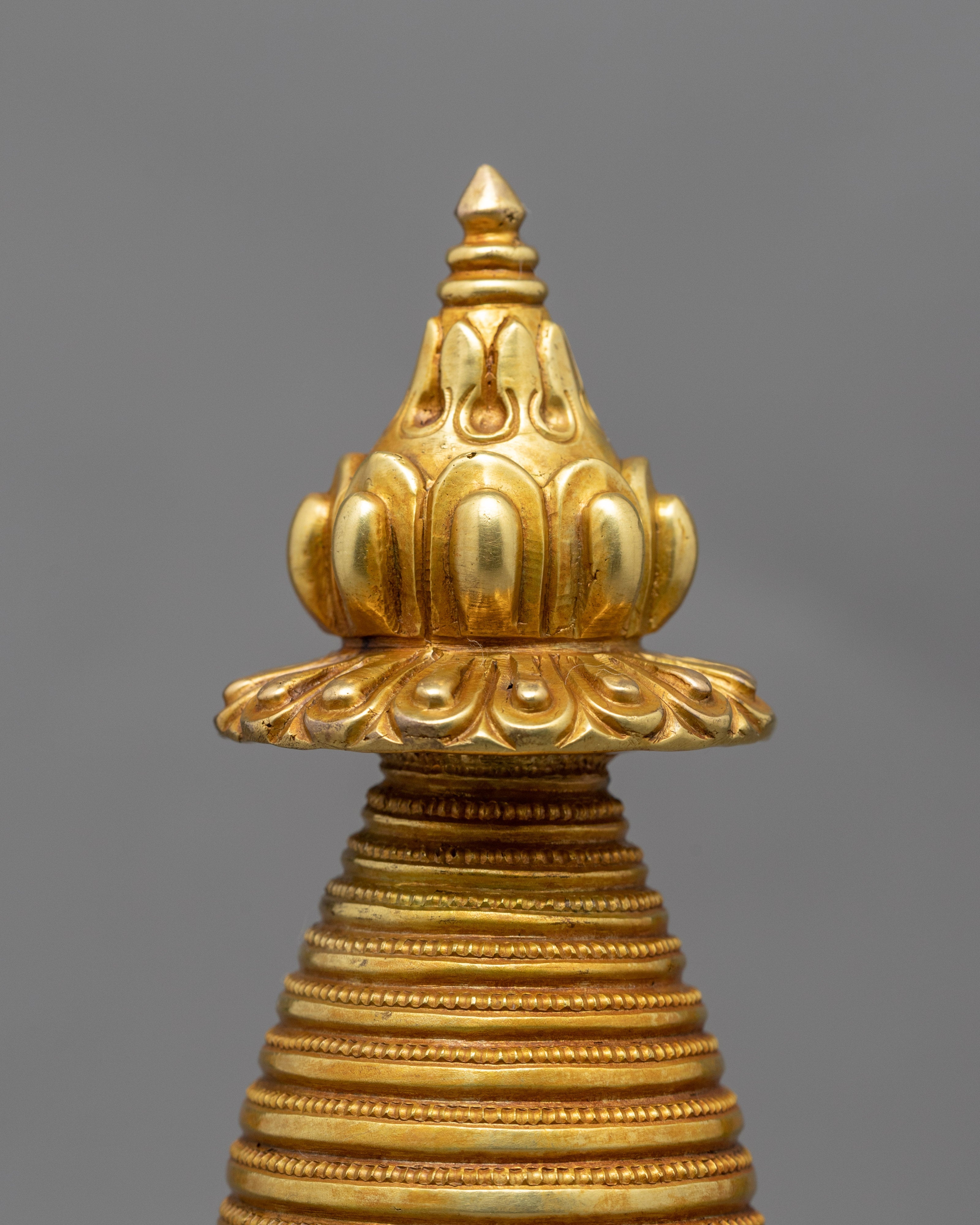 24K Gold Plated Stupa | Kadampa Style Stupa