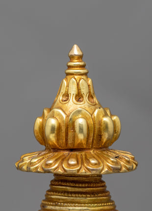 24K Gold Plated Stupa | Kadampa Style Stupa