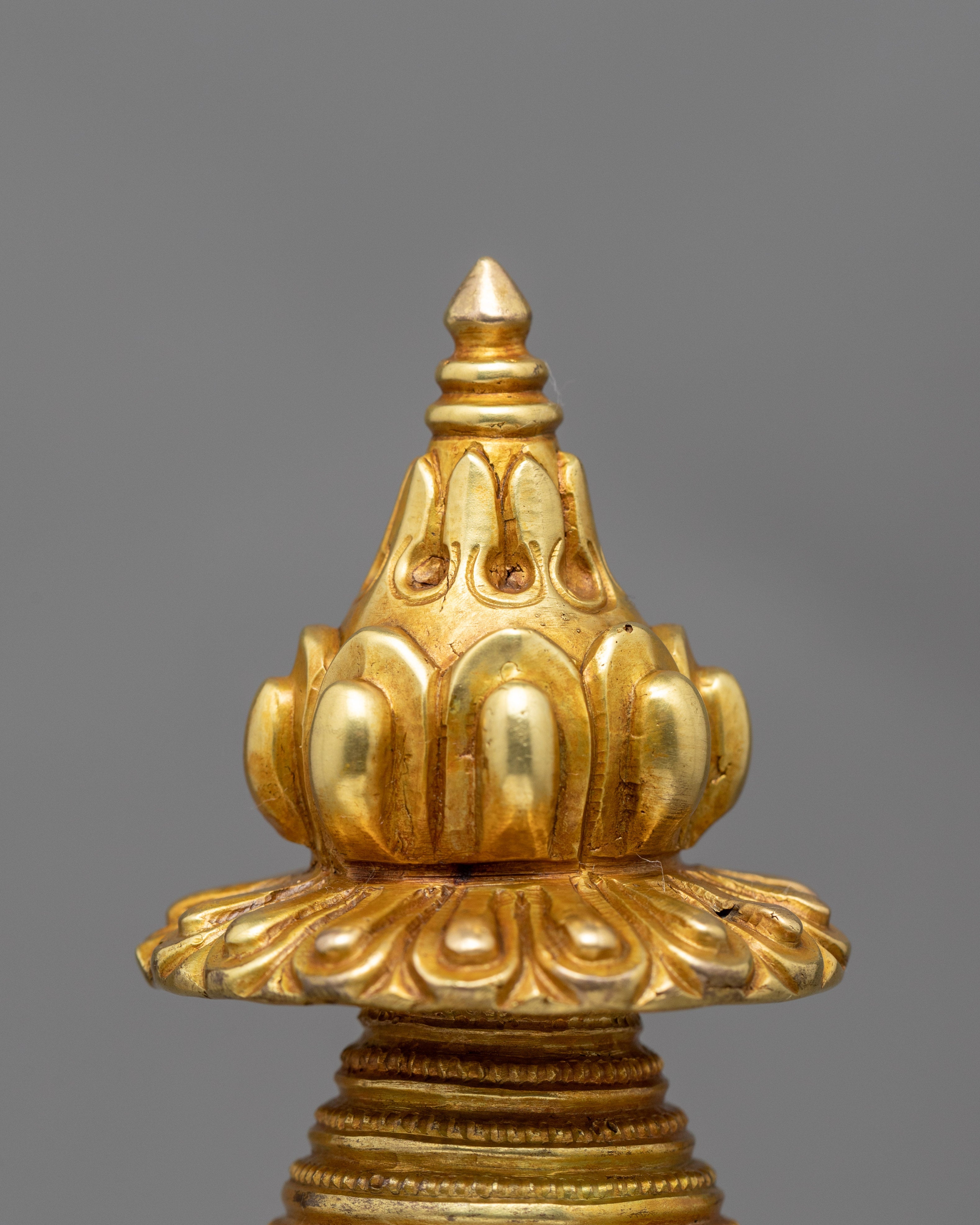 24K Gold Plated Stupa | Kadampa Style Stupa
