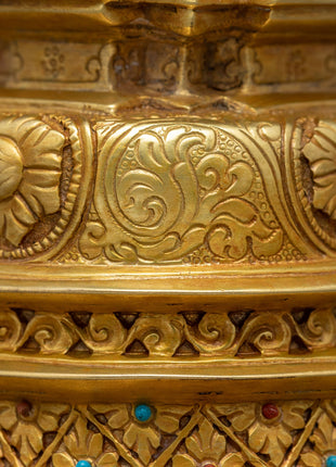 24K Gold Plated Stupa | Kadampa Style Stupa