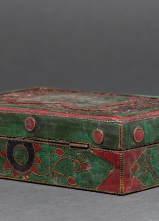 Wood Treasure Box | Hand painted Tibetan box