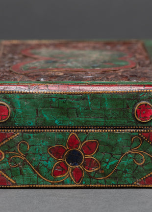 Wood Treasure Box | Hand painted Tibetan box