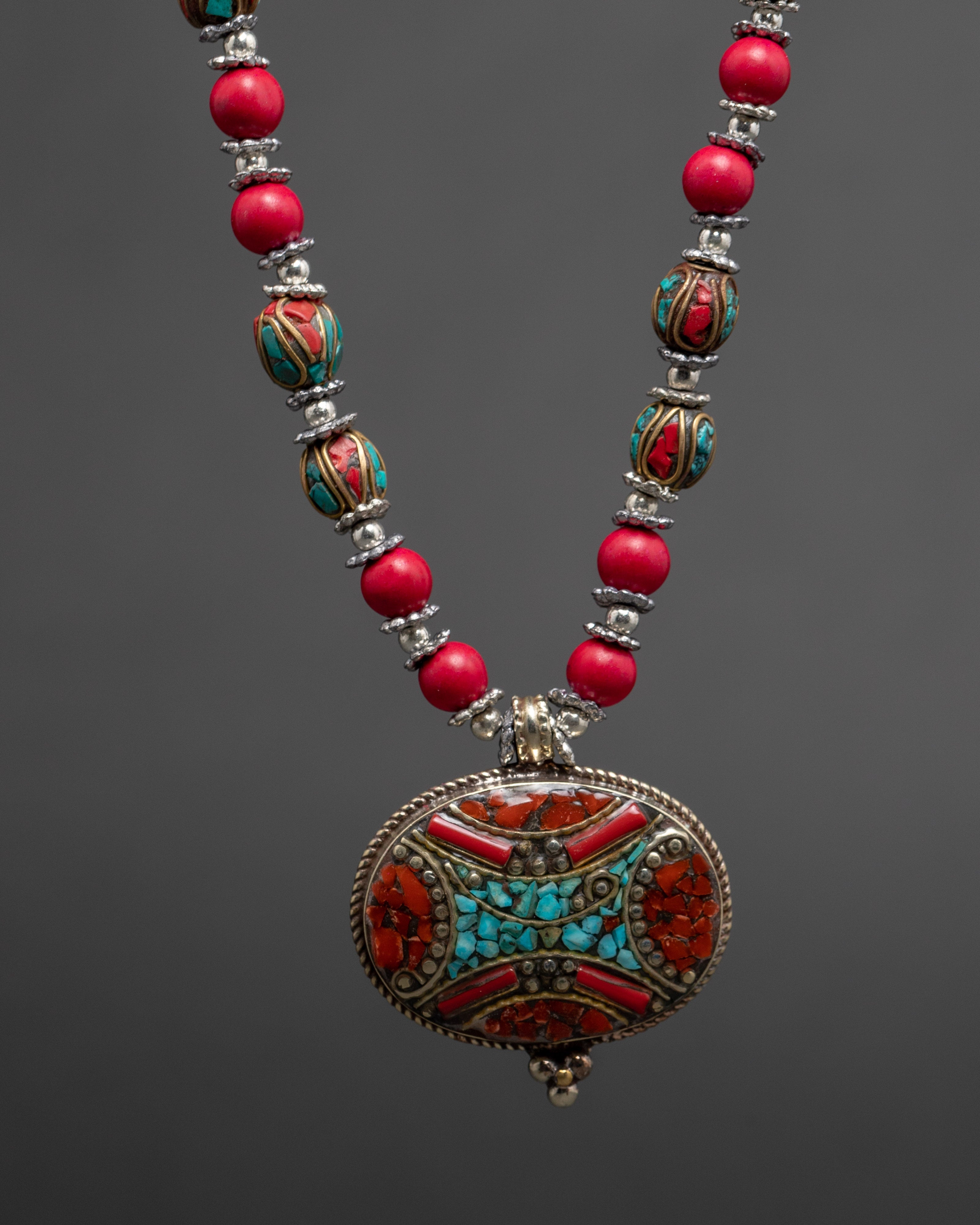Tibetan Charm Necklace | Buddhist Locket