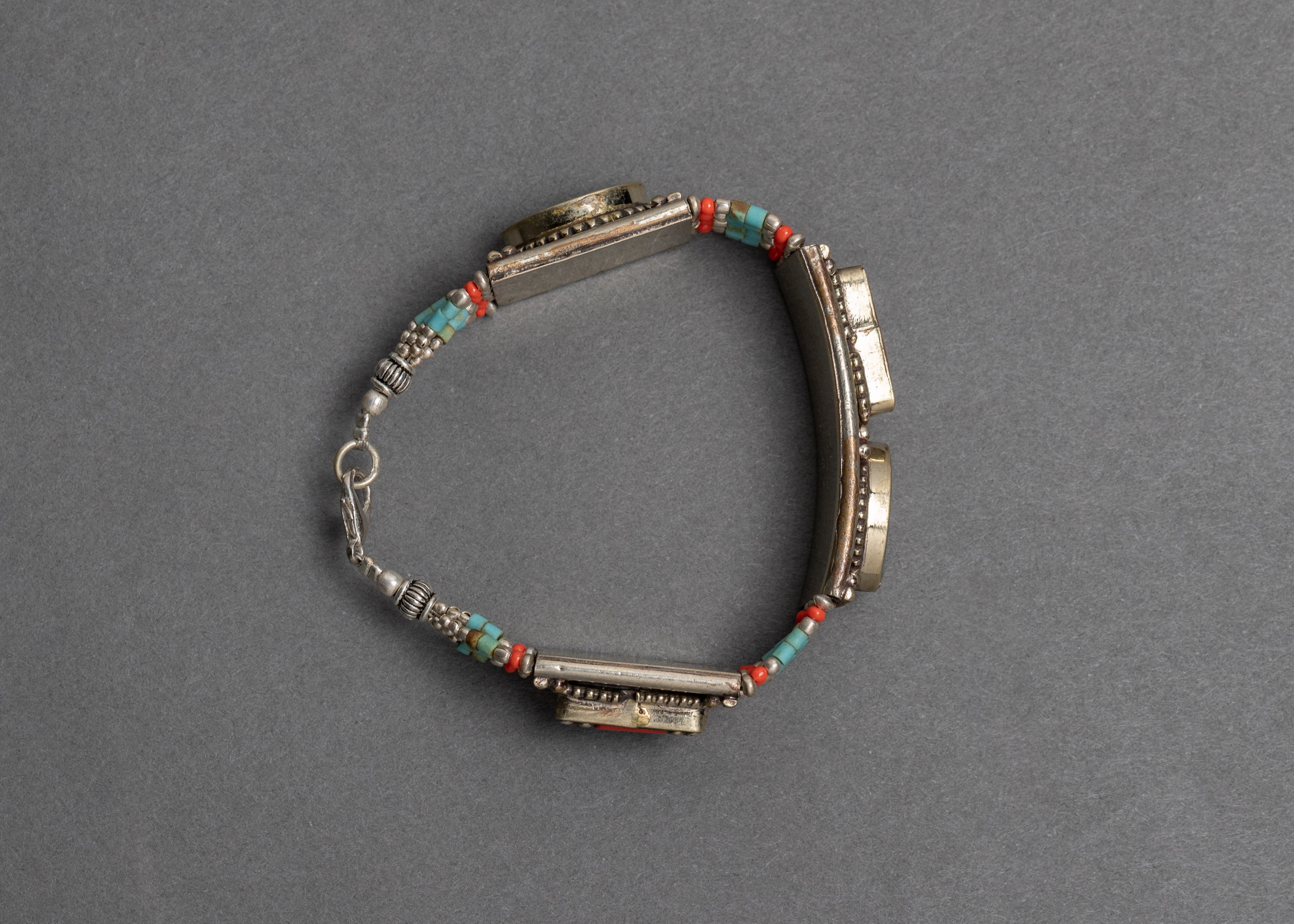 Tibetan Turquoise And Coral Bracelet | Himalayan Art
