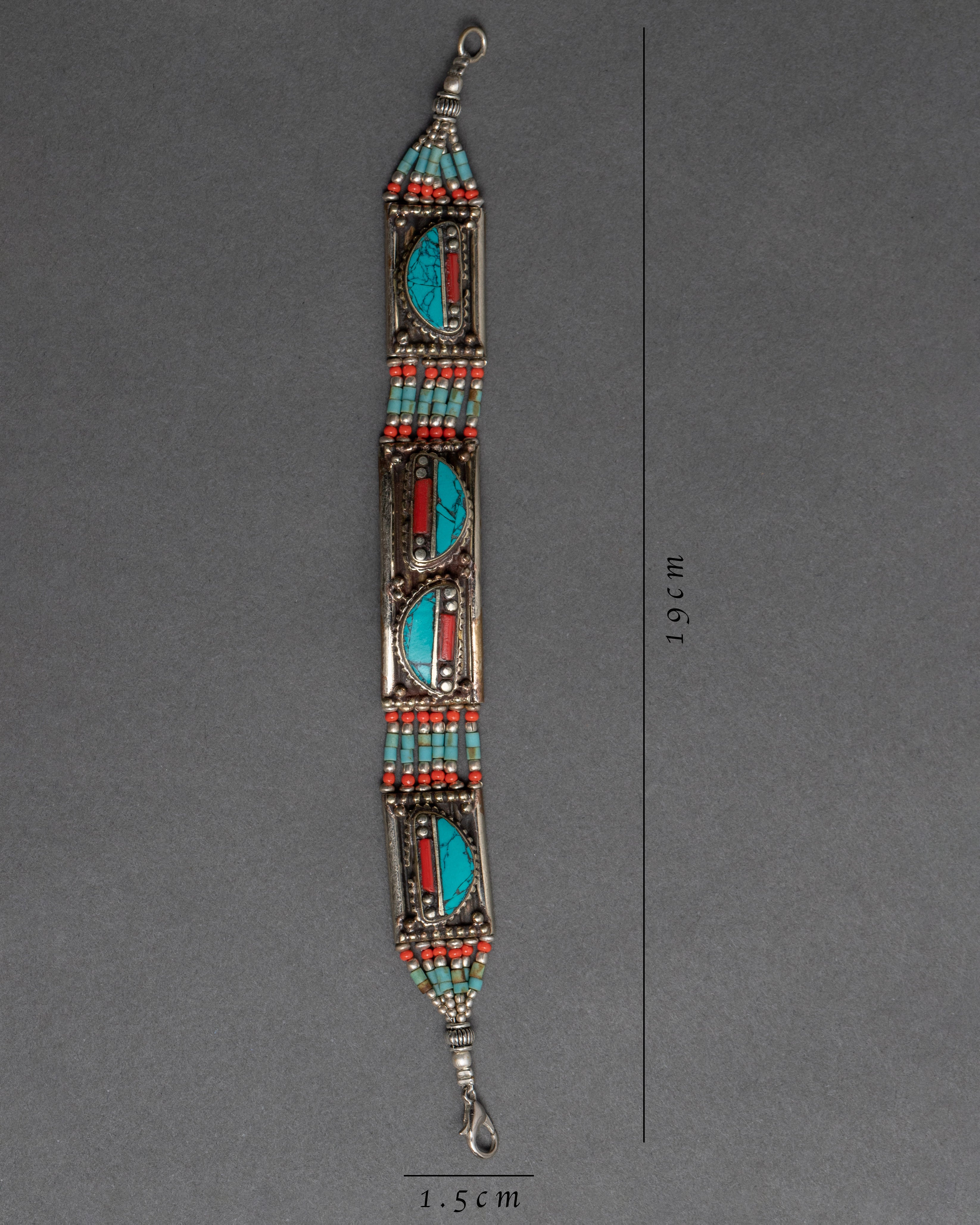 Tibetan Turquoise And Coral Bracelet | Himalayan Art