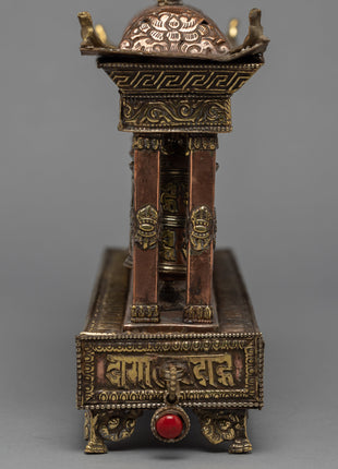 5 in 1 Prayer Wheel with Incense Burner | Mantra carfted Prayer Wheel