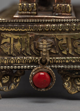 5 in 1 Prayer Wheel with Incense Burner | Mantra carfted Prayer Wheel
