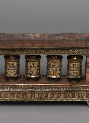 5 in 1 Prayer Wheel with Incense Burner | Mantra carfted Prayer Wheel