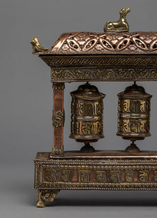 5 in 1 Prayer Wheel with Incense Burner | Mantra carfted Prayer Wheel