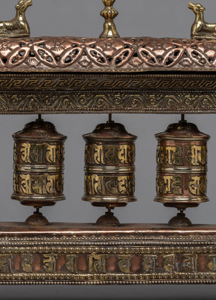 5 in 1 Prayer Wheel with Incense Burner | Mantra carfted Prayer Wheel