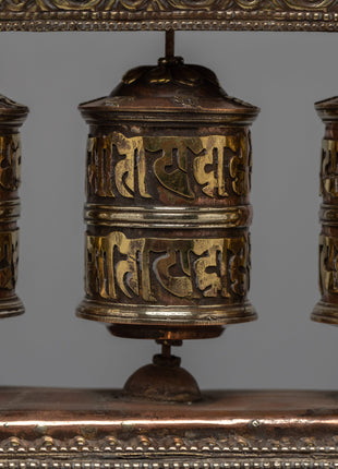 5 in 1 Prayer Wheel with Incense Burner | Mantra carfted Prayer Wheel