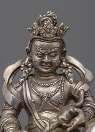 Silver Plated Dzambhala | Traditional Handmade Statue  | Home Decor