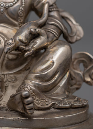 Silver Plated Dzambhala | Traditional Handmade Statue  | Home Decor
