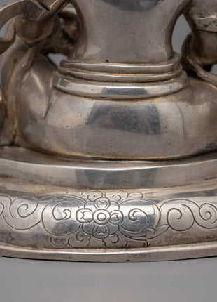 Silver Plated Dzambhala | Traditional Handmade Statue  | Home Decor