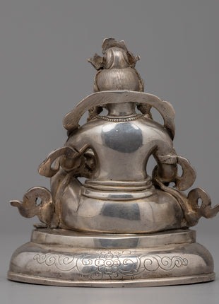 Silver Plated Dzambhala | Traditional Handmade Statue  | Home Decor