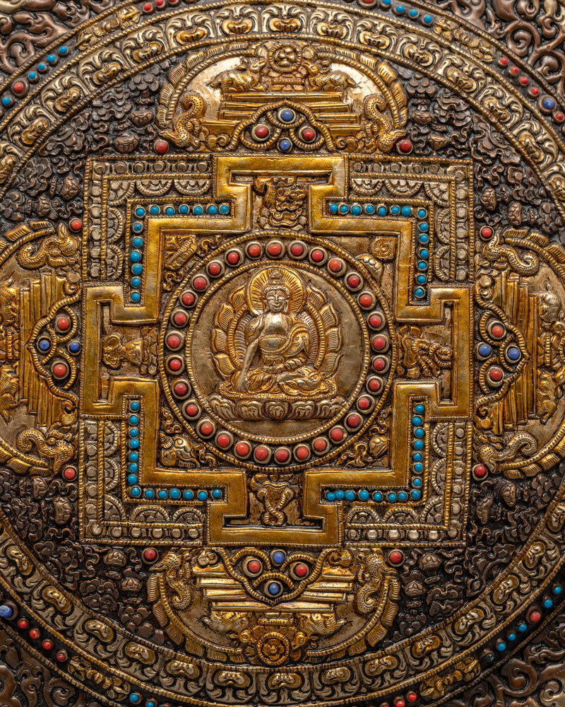 Deity Mandala Art | 24K Gold Plated Mandala