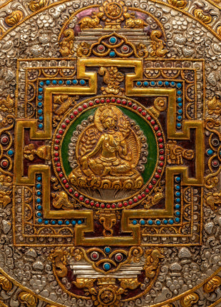 Handmade Copper Mandala Thangka | Wall Hanging