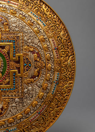 Handmade Copper Mandala Thangka | Wall Hanging