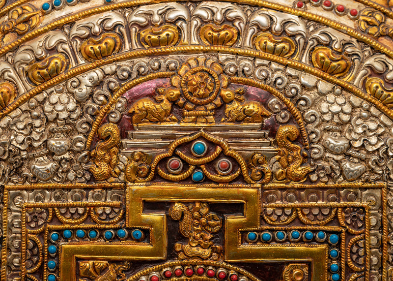 Handmade Copper Mandala Thangka | Wall Hanging