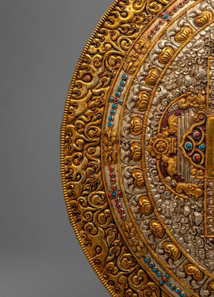 Handmade Copper Mandala Thangka | Wall Hanging