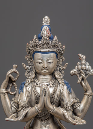 Standing Chenrezig Meditation Practice Statue | Bodhisattva Avalokiteshvara Handicraft